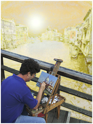 venedig02.jpg - Maler auf der Ponte d' Accademia